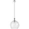 Downtown Astor 14"W Metal Stem Polished Nickel Pendant w/ Seedy Shade