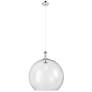 1_Downtown Astor 14"W White Rope Cord Nickel Pendant w/ Clear Shade