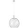Downtown Astor 14"W White Rope Cord Nickel Pendant w/ Clear Shade