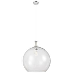 Downtown Astor 14"W White Rope Cord Nickel Pendant w/ Clear Shade