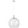 1_Downtown Astor 14"W White Rope Cord Satin Nickel Pendant w/ Clear Shade