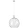 Downtown Astor 14"W White Rope Cord Satin Nickel Pendant w/ Clear Shade