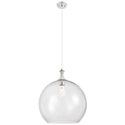 Downtown Astor 14"W White Rope Cord Satin Nickel Pendant w/ Clear Shade