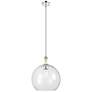 1_Downtown Astor 14"W White Rope Polished Nickel Pendant w/ Clear Shade