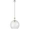 Downtown Astor 14"W White Rope Polished Nickel Pendant w/ Clear Shade