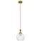 Downtown Astor 8"W Metal Brushed Brass Mini Pendant w/ Clear Shade