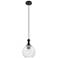 Downtown Astor 8"W Metal Cord Matte Black Mini Pendant w/ Clear Shade