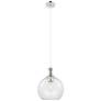 1_Downtown Astor 8"W Metal Cord Nickel Mini Pendant w/ Clear Shade