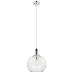 Downtown Astor 8"W Metal Cord Nickel Mini Pendant w/ Clear Shade