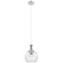 1_Downtown Astor 8"W Metal Cord Satin Nickel Mini Pendant w/ Clear Shade
