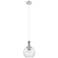 Downtown Astor 8"W Metal Cord Satin Nickel Mini Pendant w/ Clear Shade