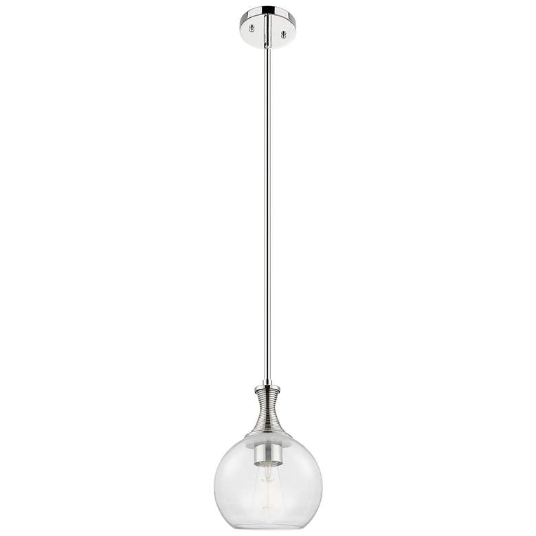 Image 1 Downtown Astor 8"W Metal Polished Nickel Mini Pendant w/ Clear Shade