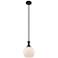 Downtown Astor 8"W Metal Stem Matte Black Mini Pendant w/ White Shade