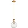 1_Downtown Astor 8"W Rope Cord Brushed Brass Mini Pendant w/ Clear Shade