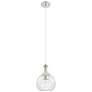 1_Downtown Astor 8"W White Rope Cord Satin Nickel Pendant w/ Clear Shade