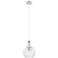 Downtown Astor 8"W White Rope Cord Satin Nickel Pendant w/ Clear Shade