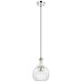 1_Downtown Astor 8"W White Rope Nickel Mini Pendant w/ Clear Shade