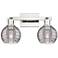 Downtown Athens Deco 16"W Nickel Vanity Light w/ Smoke Swirl Shade