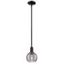 1_Downtown Athens Deco Swirl 6"W Black Mini Pendant w/ Smoke Swirl Shade