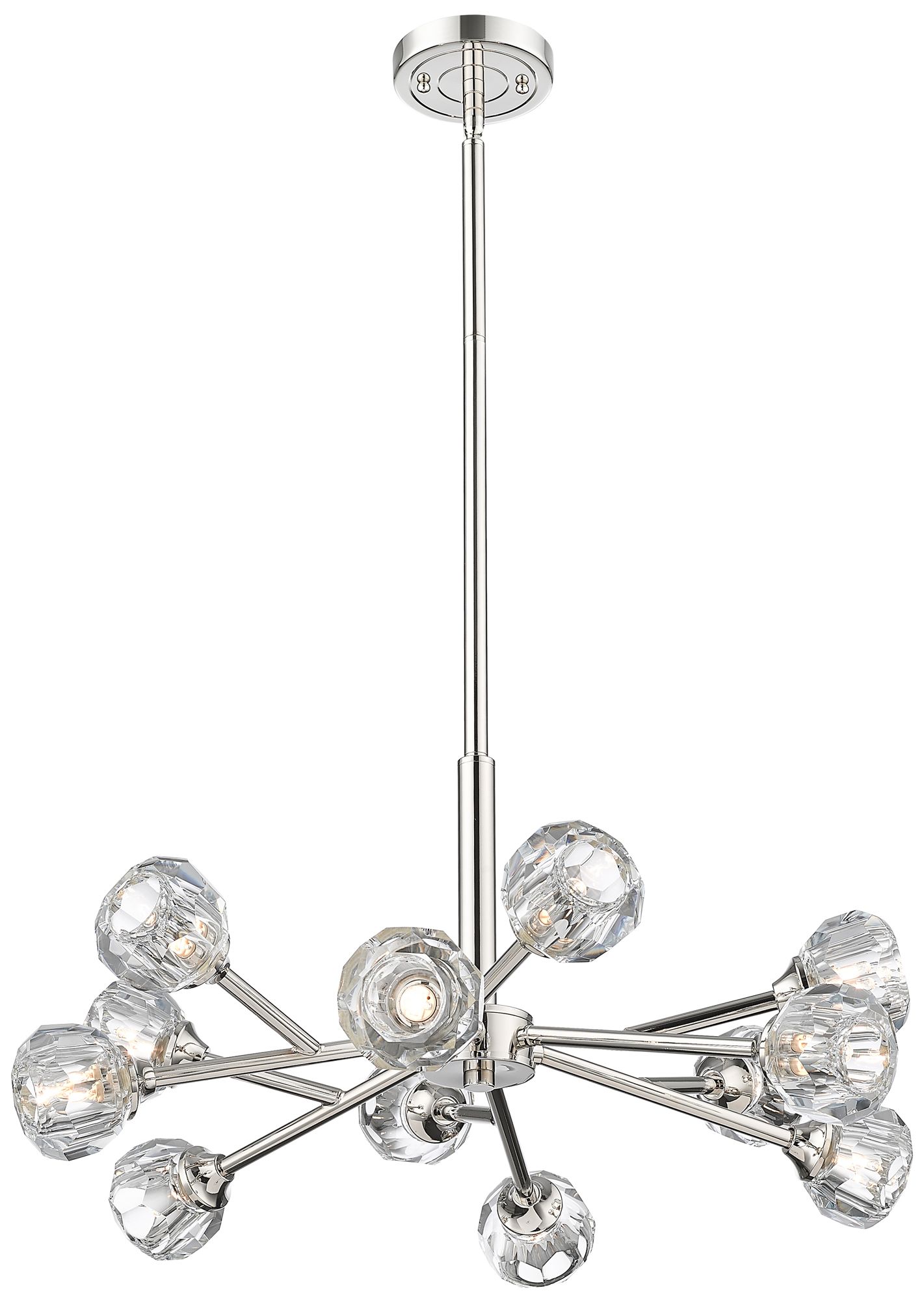 Downtown Aurora 24"W 12 Light Nickel Chandelier w/ Clear Glass