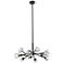 Downtown Aurora 24"W 12 Light Stem Black Chandelier w/ Clear Glass