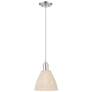 1_Downtown Ballston Dome 8"W Cord Satin Nickel Pendant w/ Natural Shade