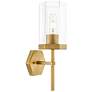 1_Downtown Blakeley 15 "H Brushed Brass Wall Sconce w/ Clear Shade