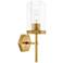 Downtown Blakeley 15 "H Brushed Brass Wall Sconce w/ Clear Shade