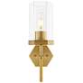 2_Downtown Blakeley 15 "H Brushed Brass Wall Sconce w/ Clear Shade more views