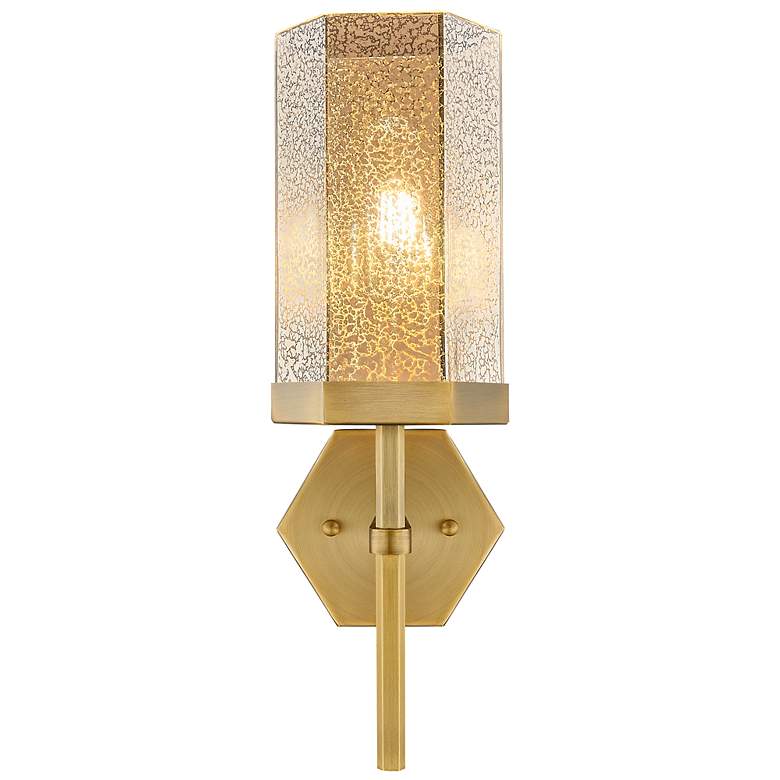 Image 2 Downtown Blakeley 15 "H Brushed Brass Wall Sconce w/ Mercury Shade more views