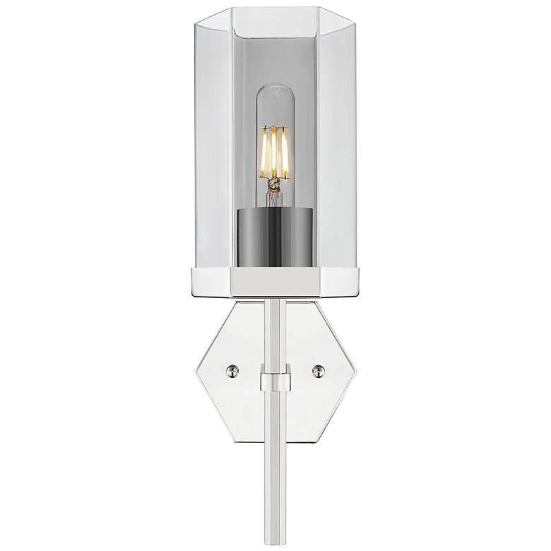 Image 2 Downtown Blakeley 15 "H Nickel Wall Sconce w/ Light Smoke Shade more views