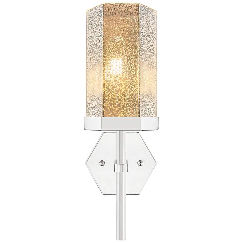 Image 1 Downtown Blakeley 15 "H Polished Nickel Wall Sconce w/ Mercury Shade