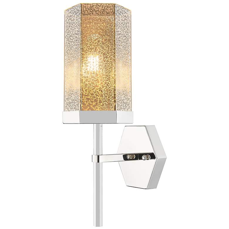 Image 2 Downtown Blakeley 15 "H Polished Nickel Wall Sconce w/ Mercury Shade more views