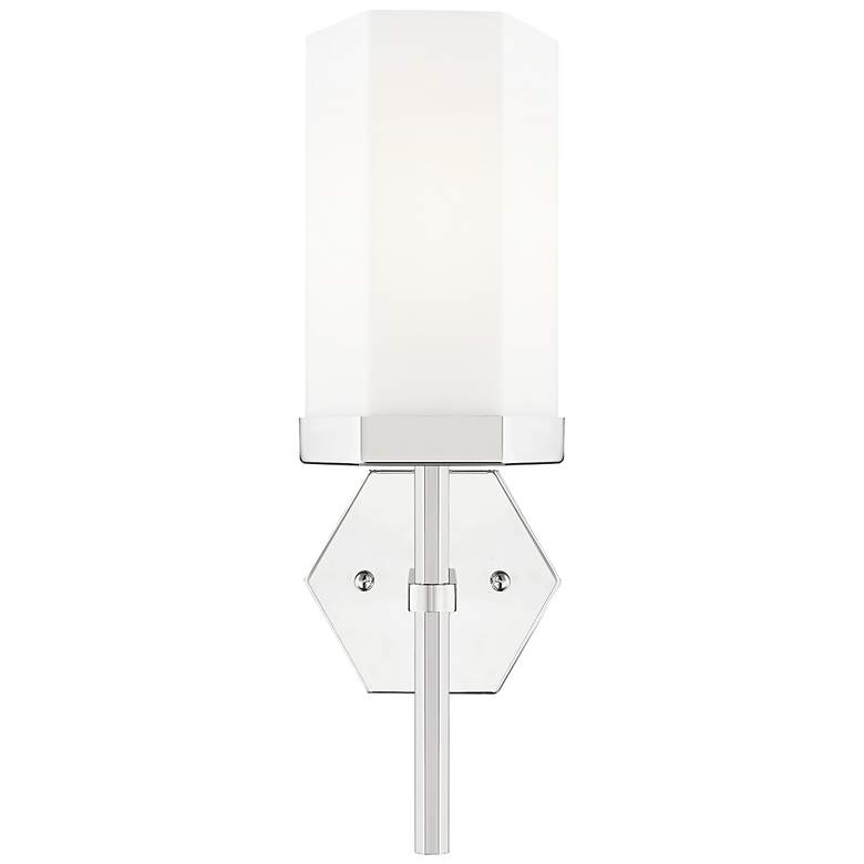 Image 2 Downtown Blakeley 15 "H Polished Nickel Wall Sconce w/ White Shade more views