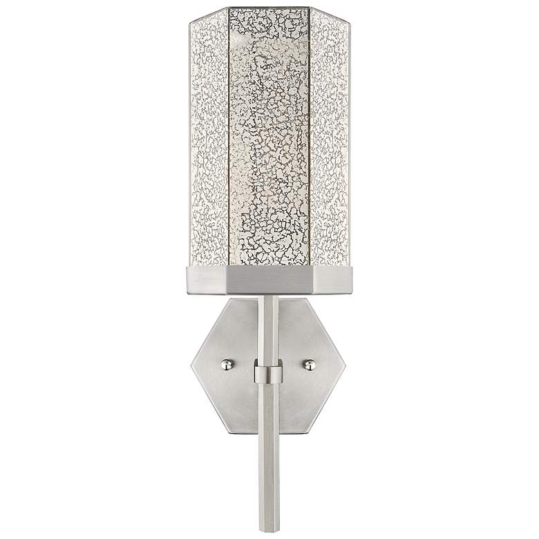 Image 3 Downtown Blakeley 15 "H Satin Nickel Wall Sconce w/ Mercury Shade more views