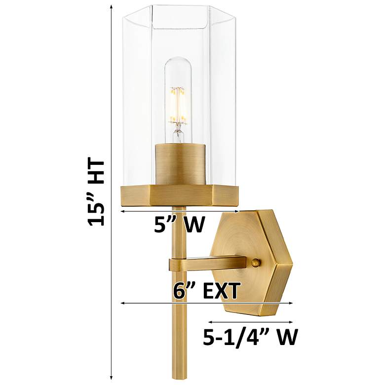 Image 5 Downtown Blakeley 15 "H Satin Nickel Wall Sconce w/ Mercury Shade more views