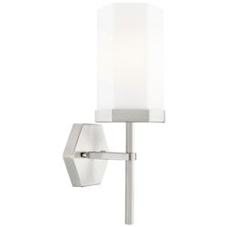 Downtown Blakeley 15 "H Satin Nickel Wall Sconce w/ White Shade