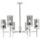 Downtown Blakeley 32"W 6 Light Nickel Chandelier w/ Light Smoke Shade