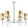 Downtown Blakeley 32"W 6 Light Nickel Chandelier w/ Mercury Shade