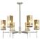 Downtown Blakeley 32"W 6 Light Satin Nickel Chandelier w/ Mercury Shade