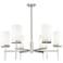 Downtown Blakeley 32"W 6 Light Satin Nickel Chandelier w/ White Shade