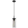 1_Downtown Blakeley 5"W Cord Matte Black Pendant w/ Light Smoke Shade