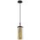 Downtown Blakeley 5"W Cord Matte Black Pendant w/ Mercury Shade