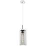 1_Downtown Blakeley 5"W Cord Nickel Pendant w/ Light Smoke Shade