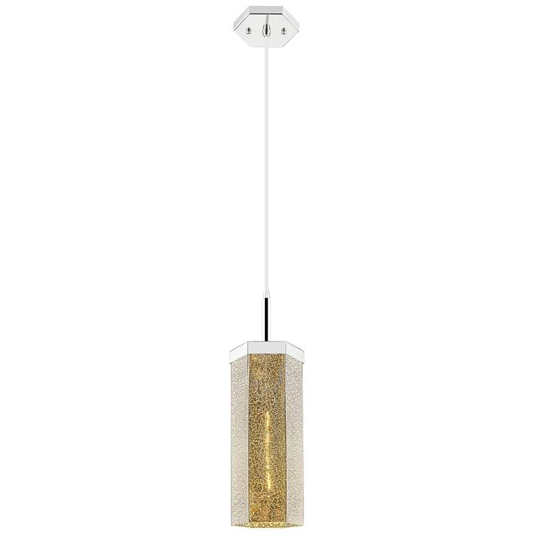 Image 1 Downtown Blakeley 5"W Cord Polished Nickel Pendant w/ Mercury Shade