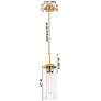 2_Downtown Blakeley 5"W Cord Satin Nickel Pendant w/ Mercury Shade more views