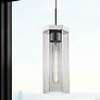 1_Downtown Blakeley 5"W Polished Nickel Pendant w/ Light Smoke Shade