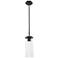 Downtown Blakeley 5"W Stem Matte Black Pendant w/ Clear Shade
