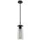 Downtown Blakeley 5"W Stem Matte Black Pendant w/ Light Smoke Shade