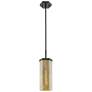 2_Downtown Blakeley 5"W Stem Matte Black Pendant w/ Mercury Shade